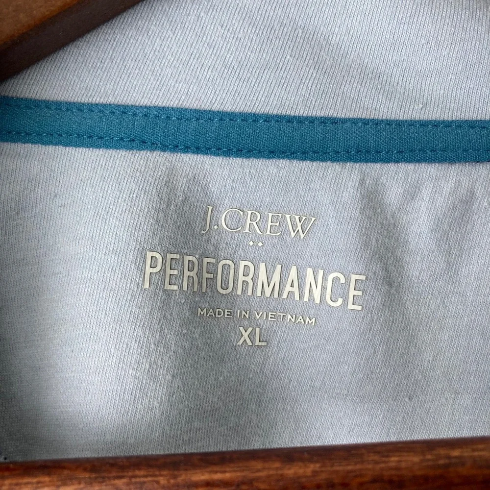 J.Crew Performance Mens XL Quarter Zip Pullover Navy White Striped